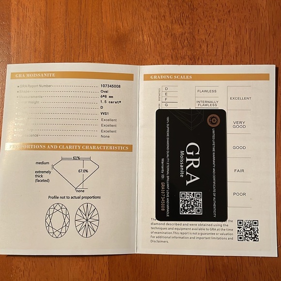 SALE! 1.5 Carat Oval Cut Diamond Moissanite 14Kt Solid Gold - Picture 6 of 6